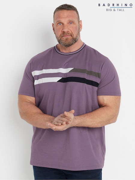 BadRhino Big & Tall Purple Cut & Sew 100% Cotton T-Shirt (F42519) | £19
