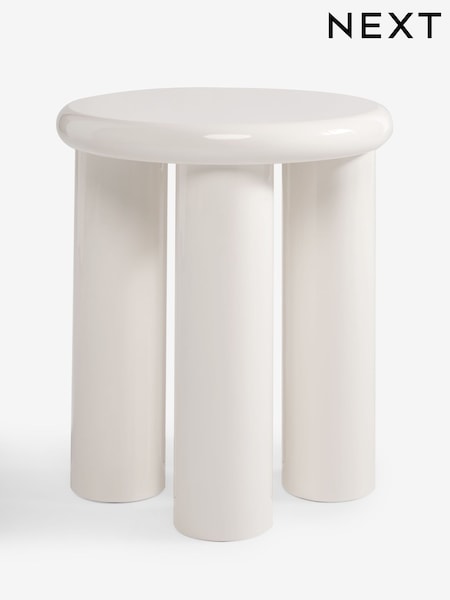 White Lola Gloss Side Table (F42567) | £150