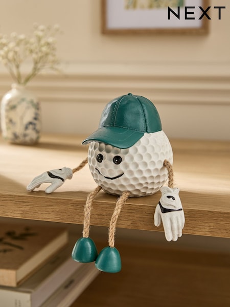 White Golf Ball Dangly Leg Ornament (F42661) | £10