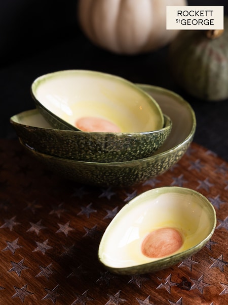 Rockett St George Set of 4 Green Avocado Nesting Bowls (F42689) | £30