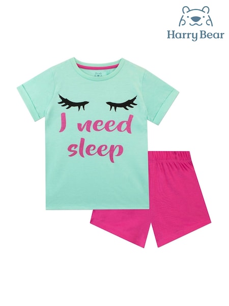 Harry Bear Blue I Need Sleep Short Pyjamas (F42694) | £13