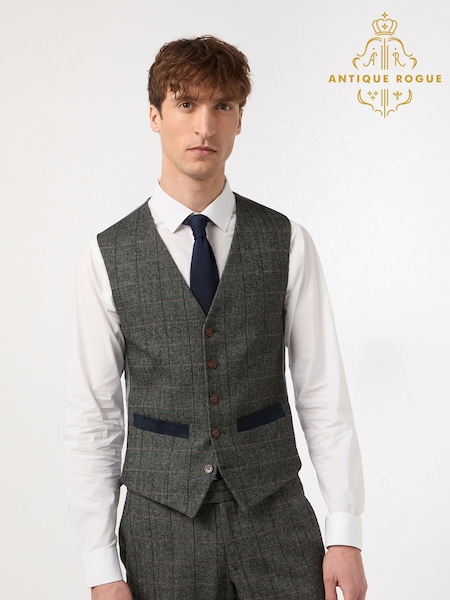 Antique Rogue Grey Emerson Grey Waistcoat (F42865) | £84