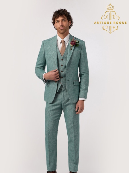 Antique Rogue Green Herringbone Tweed Jacket (F42886) | £145