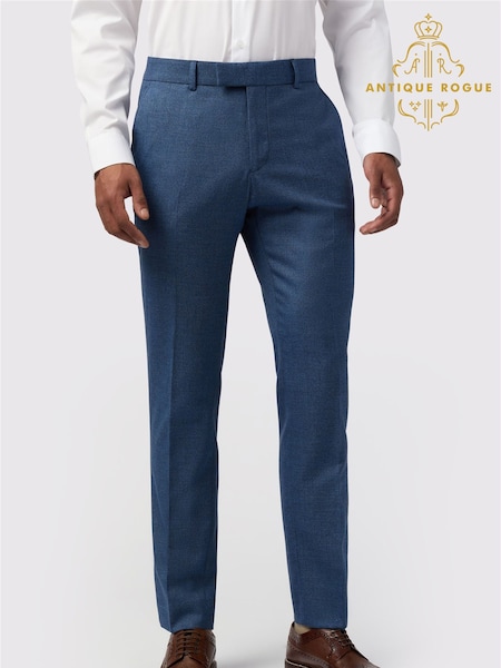 Antique Rogue Blue Blake Texture Trousers (F42892) | £74