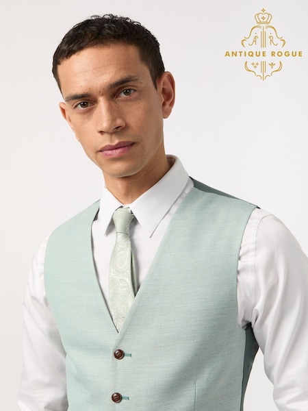Antique Rogue Blue Blake Sea Foam Waistcoat (F42907) | £74