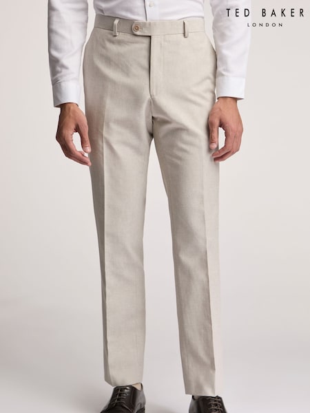Ted Baker Natural Morris Cotton Linen Slim Trousers (F42911) | £140