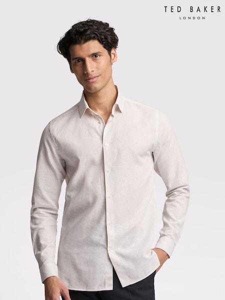 Ted Baker Natural Kerr Stone Stripe Slim Shirt (F42914) | £79