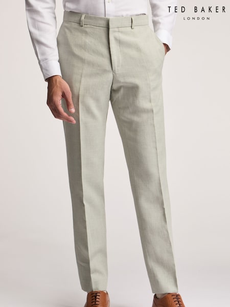 Ted Baker Green Leo Linen Slim Trousers (F42933) | £140