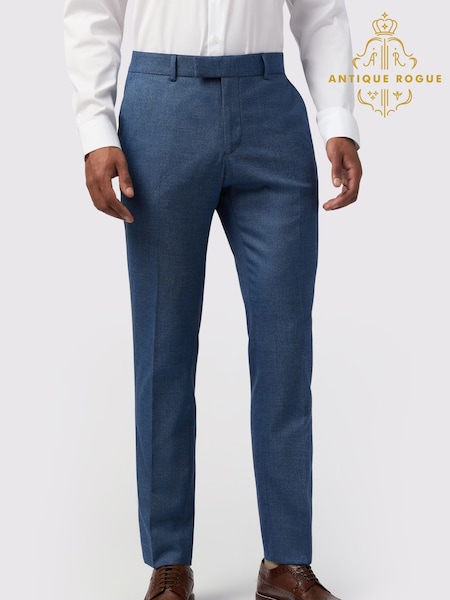 Antique Rogue Blue Blake Texture Trousers (F42938) | £74