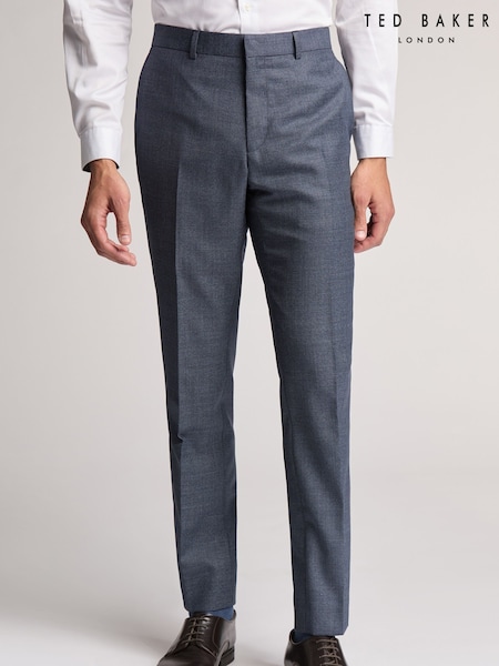 Ted Baker Blue Slim Riley Ptooth Trousers (F42942) | £140