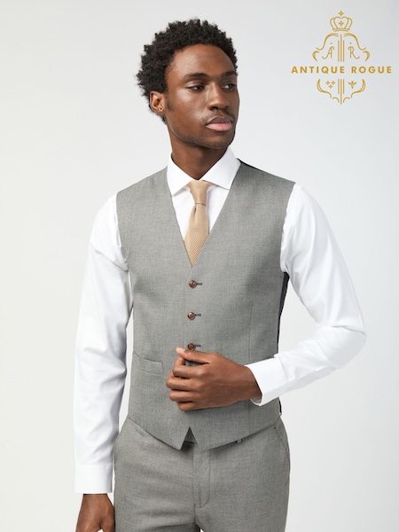 Antique Rogue Grey Blake Texture Waistcoat (F42946) | £74