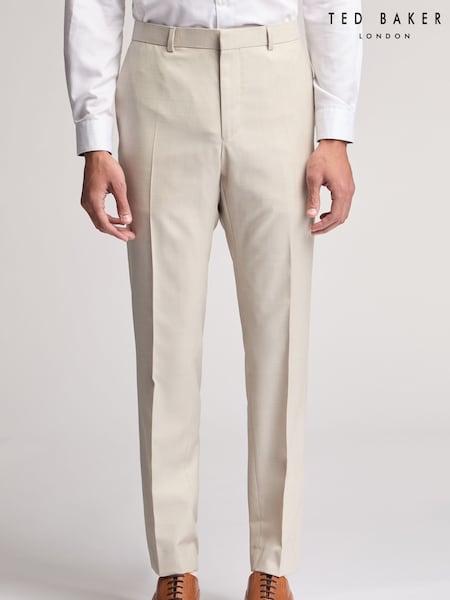 Ted Baker Natural Turner Sharkskin Slim Trousers (F42947) | £140