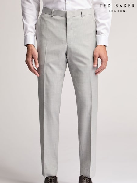 Ted Baker Grey Slim Lowry Sharkskin Trousers (F42960) | £140