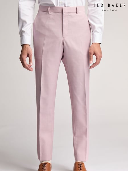 Ted Baker Pink Slim Burra Rose Sharkskin Trousers (F42961) | £140