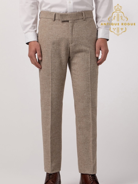 Antique Rogue Taupe Tweed Trousers (F42966) | £84