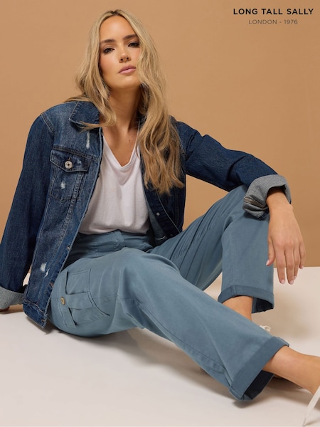 Long Tall Sally Blue Cargo Trousers (F43095) | £39