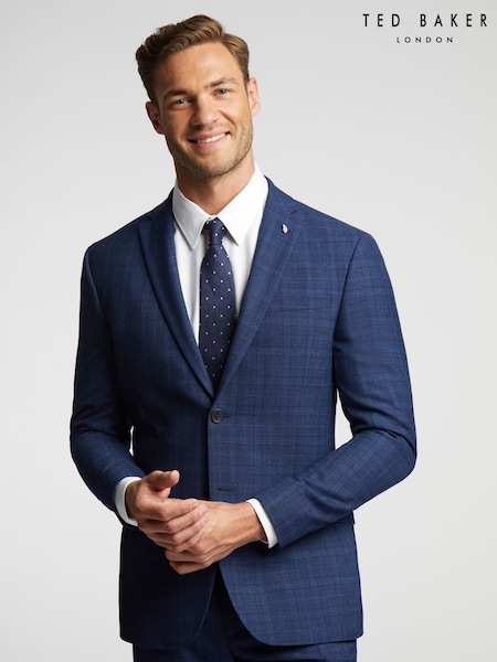 Ted Baker Blue Slim Hoyle Soft Check Jacket (F43106) | £259