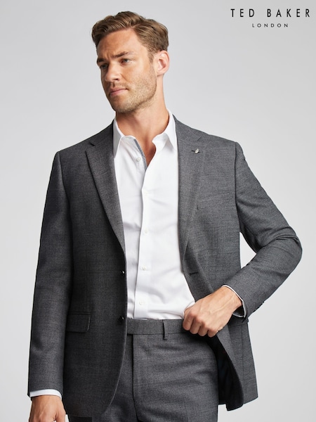 Ted Baker Grey Slim Dobson Semi Plain Jacket (F43109) | £259