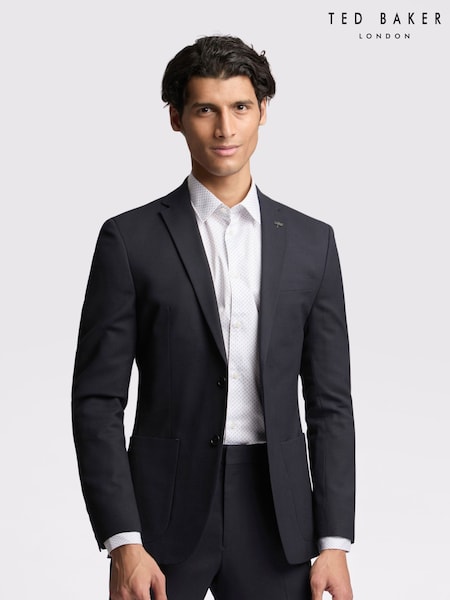 Ted Baker Blue Slim Kepler Basket Weave Jacket (F43115) | £259