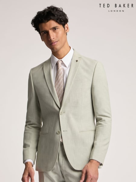 Ted Baker Green Slim Leo Pistachio Linen Jacket (F43118) | £259