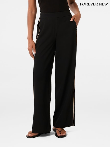 Forever New Black Wide Fit Brandi Striped Wide Leg Pants (F43133) | £50