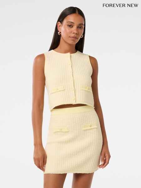 Forever New Yellow Aria Boucle Knitted Tank Top (F43143) | £65
