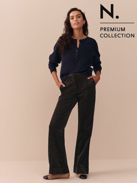 Chocolate Brown N. Premium Cord Bootcut Trousers (F43149) | £46