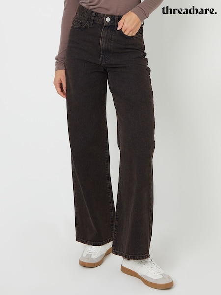 Threadbare Light Brown Wide Leg 100% Cotton Jeans (F43175) | £40