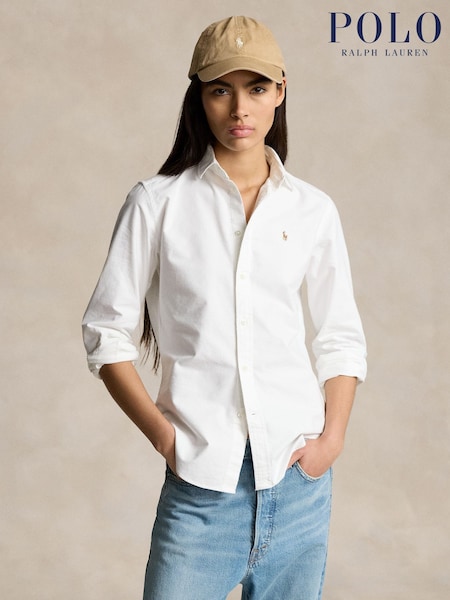Polo Ralph Lauren White Oxford Cotton Long Sleeve Crlte St Button Front Shirt (F43181) | £139