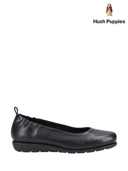 Hush Puppies Skylar Black Ballerina Shoes (F43342) | £65