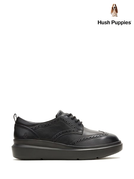 Hush Puppies Joy Wingtip Lace Up Black Boots (F43368) | £90