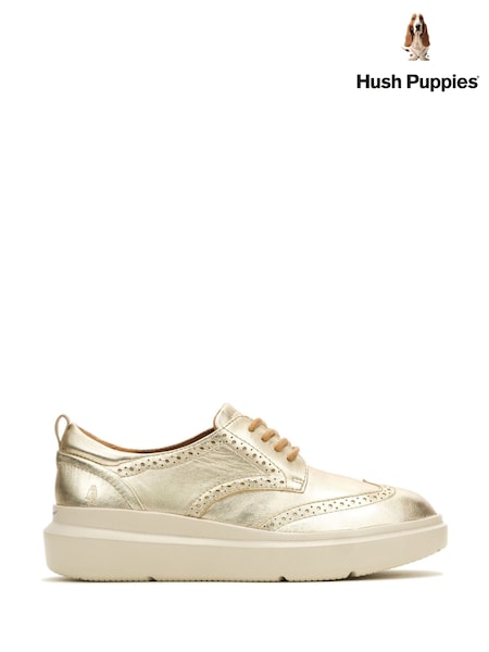 Hush Puppies Gold Joy Wingtip Lace Up Boots (F43380) | £90