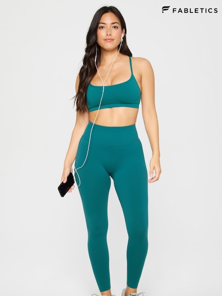 Fabletics Green Sleek Seamless Strappy Low Impact Bra (F43552) | £45