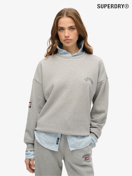 Superdry Grey Athletic Essentials Relaxed Printed Sweatshirt (F43575) | £45