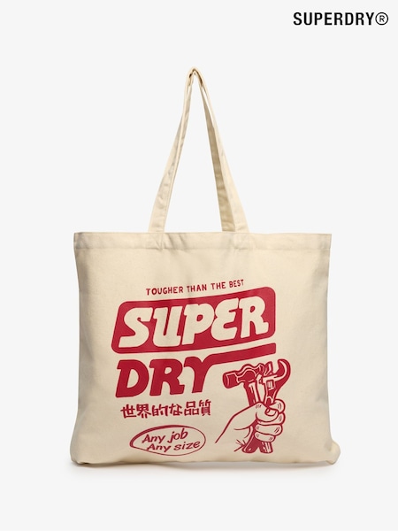 Superdry Cream 100% Cotton Tote Bag (F43600) | £6