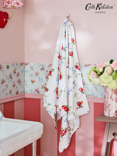 Cath Kidston Floral Rose and Bows 100% Cotton Velour Printed Towel (F43628) | £14 - £24
