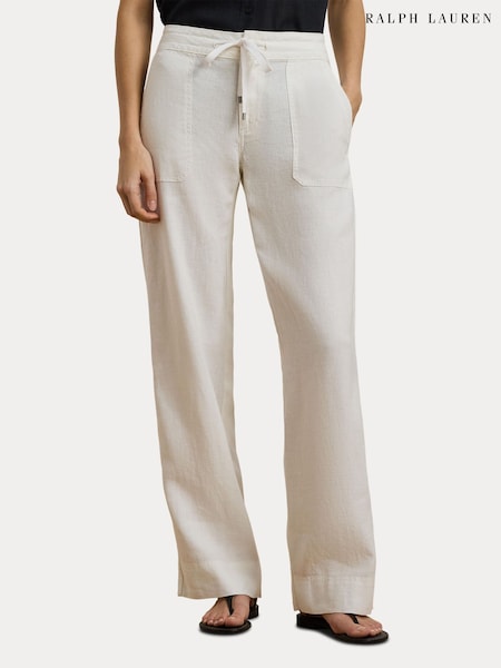Lauren Ralph Lauren Jovonie Wide Leg Linen Blend Trousers (F43711) | £179