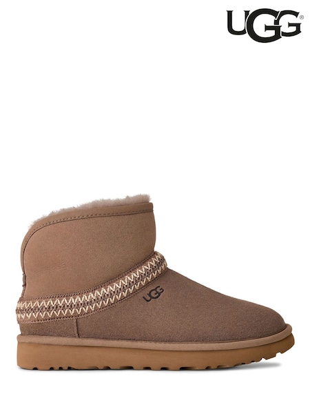 UGG Mink Brown Mini Classic Crescent Boots (F43730) | £160