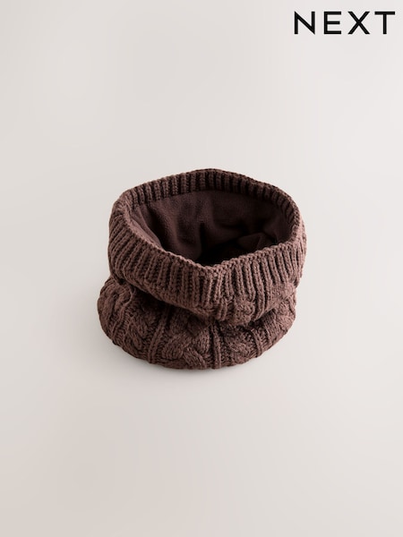 Chocolate Brown Cable Knit Snood (1-16yrs) (F43749) | £8 - £9