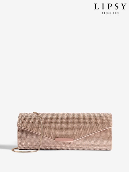 Lipsy Rose Gold Clutch Bag (F43759) | £22