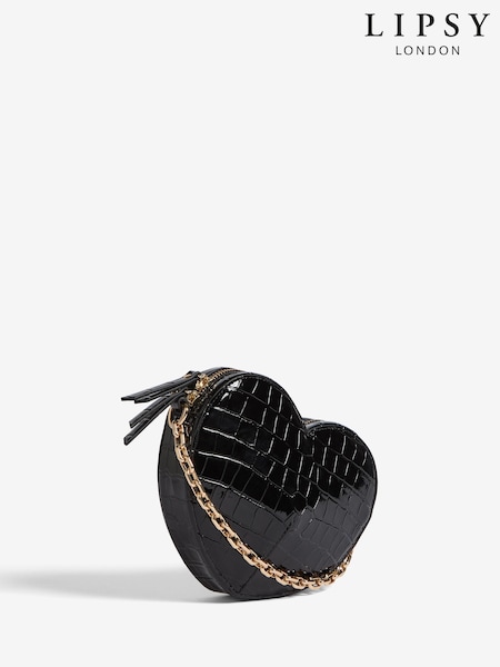Lipsy Black Love Heart Cross-Body Bag (F43772) | £32