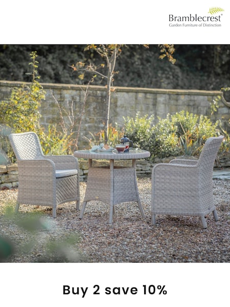 Bramblecrest Willow Patagonia Garden Bistro Table with 2 Armchairs (F43917) | £650