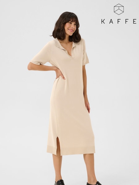 Kaffe KAlizza Knit Short Sleeves Polo Dress (F43940) | £60