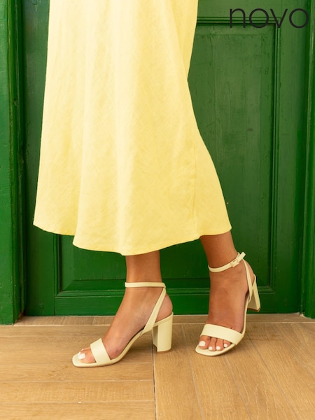 Novo Green Wide Fit Martinez Block Heel Sandals (F44006) | £34