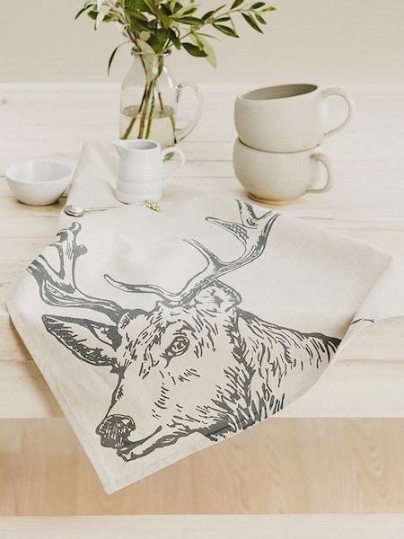 Selbrae House Linen Stag Tea Towel (F44037) | £16
