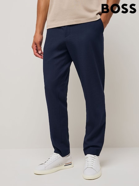 BOSS Blue Perin Tapered-Fit Suit Trousers (F44130) | £189