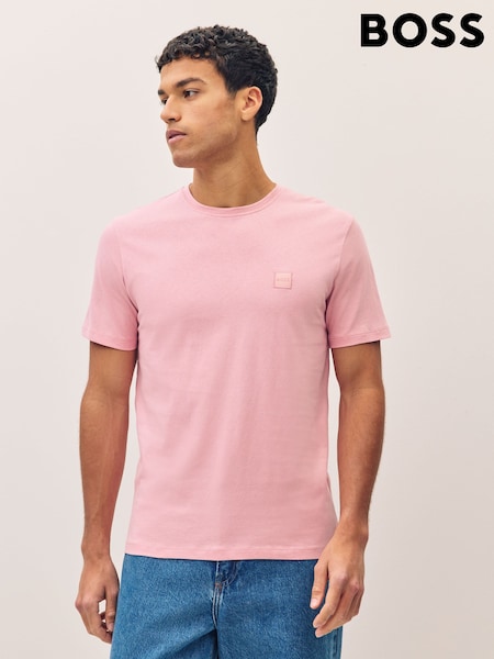 BOSS Pink Relaxed-Fit Logo T-Shirt (F44134) | £45