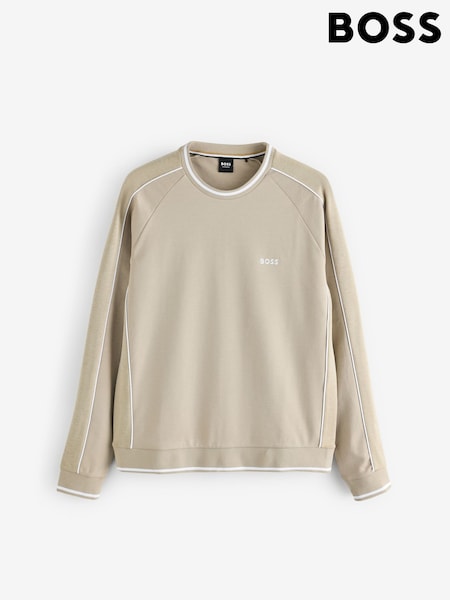BOSS Cream Panel Detail Logo Sweatshirt (F44141) | £99