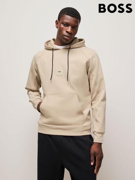 BOSS Brown Regular-Fit Box Logo Hoodie (F44171) | £179