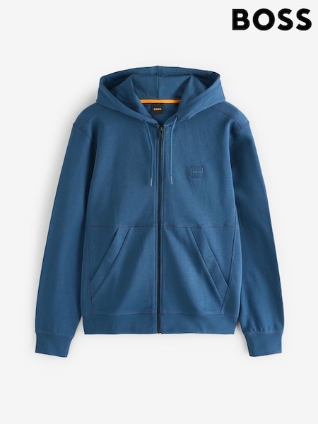 BOSS Blue 100% Cotton Box Logo Hooded Jacket (F44193) | £159